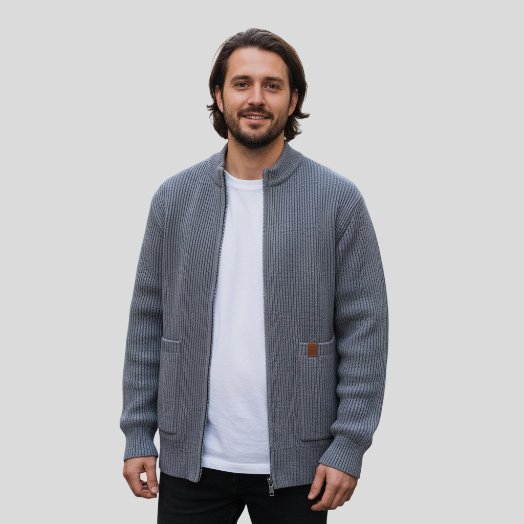 Daniel – Prémiový pletený kabát s knoflíkovým zapínáním