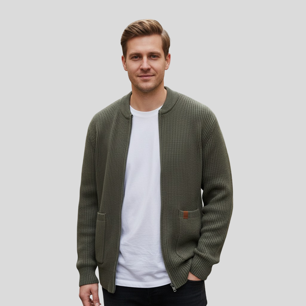 Daniel – Prémiový pletený kabát s knoflíkovým zapínáním