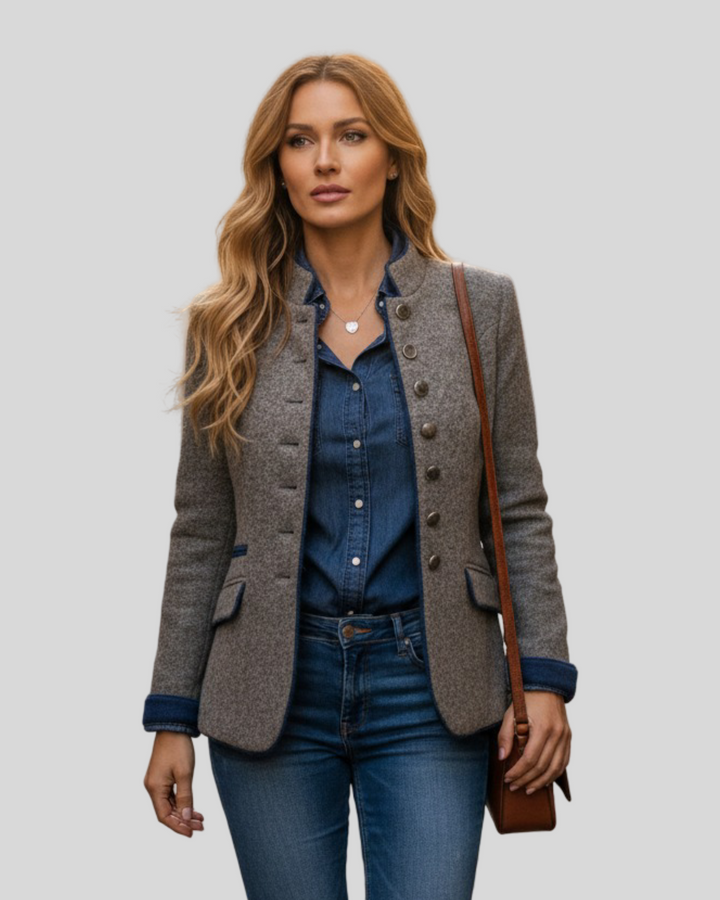 Jana – Dámský klasický kabát elegantního střihu