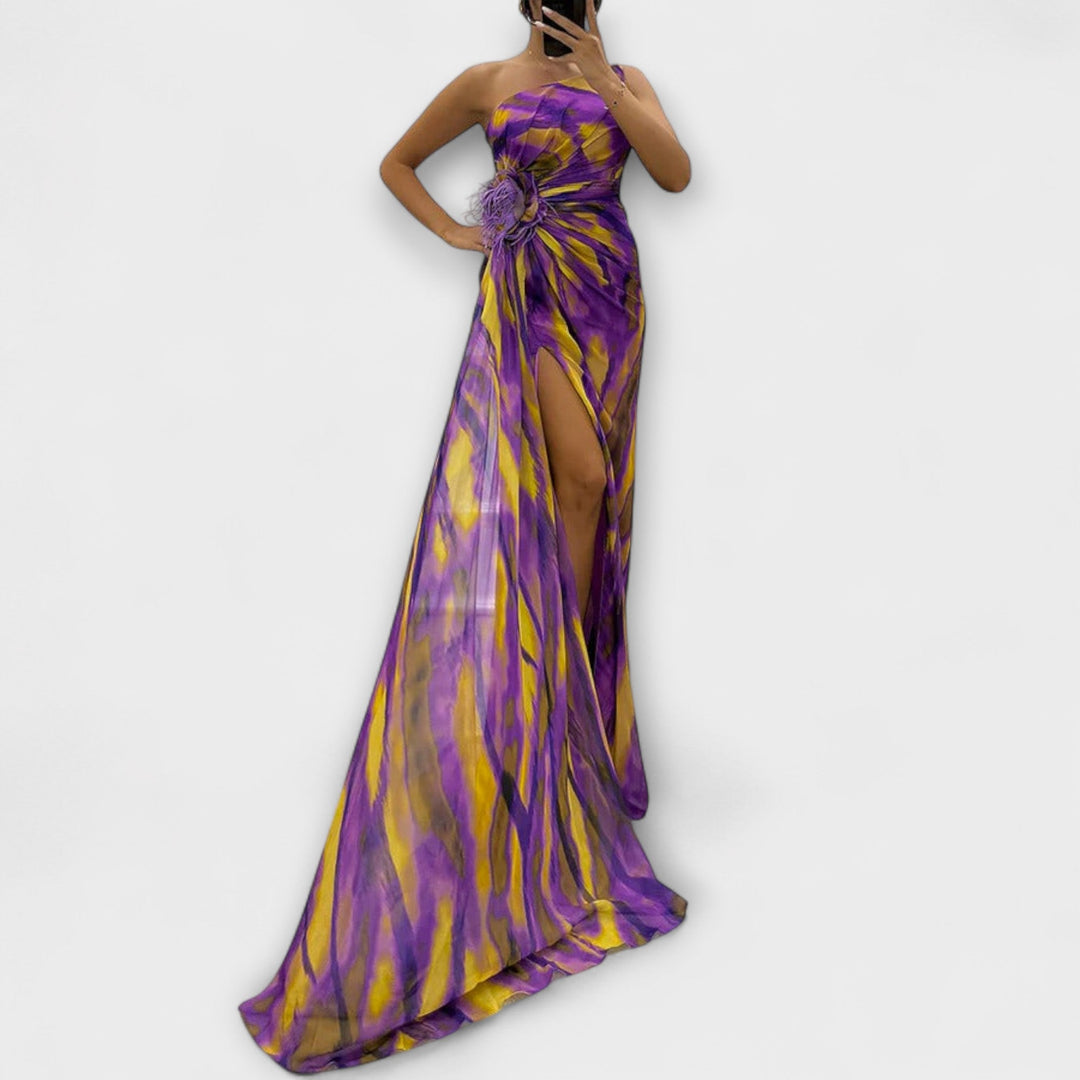 Jiřina - Dlouhá šaty s jedním ramenem