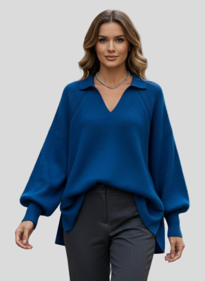 Valerie – Elegantní pletený svetr s výstřihem do V