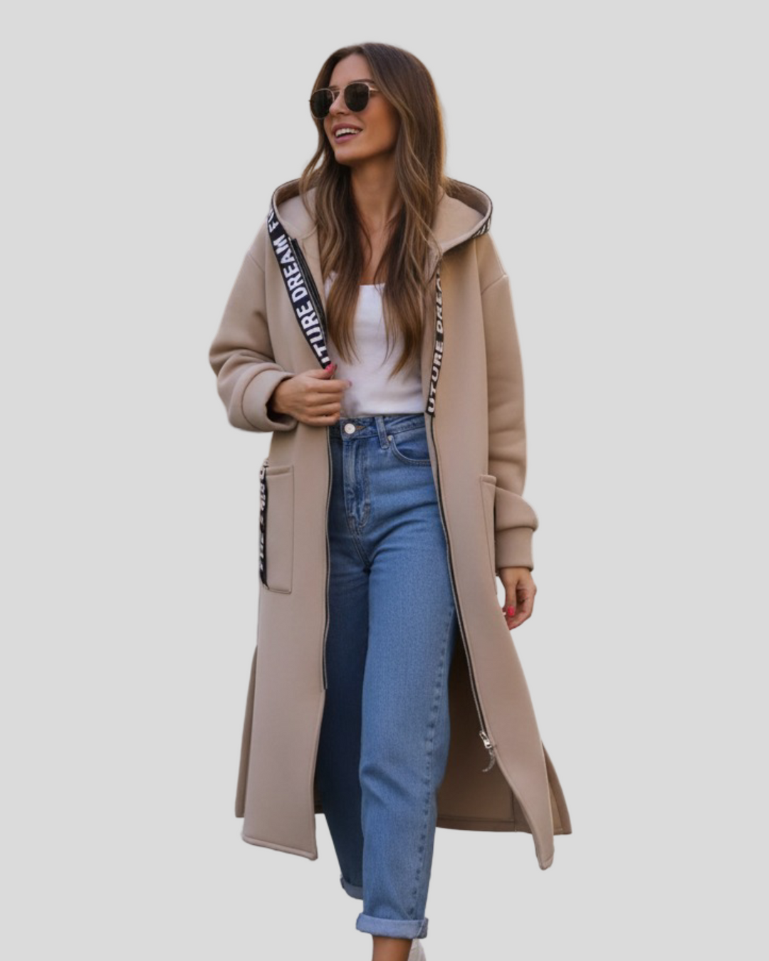 Aneta - Dlouhý pohodlný kabát