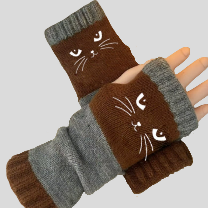 Sveta - Bezprstové rukavice s kočičím designem