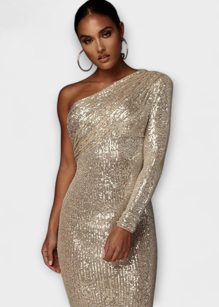 Ashcroft – asymetrické šaty na jedno rameno