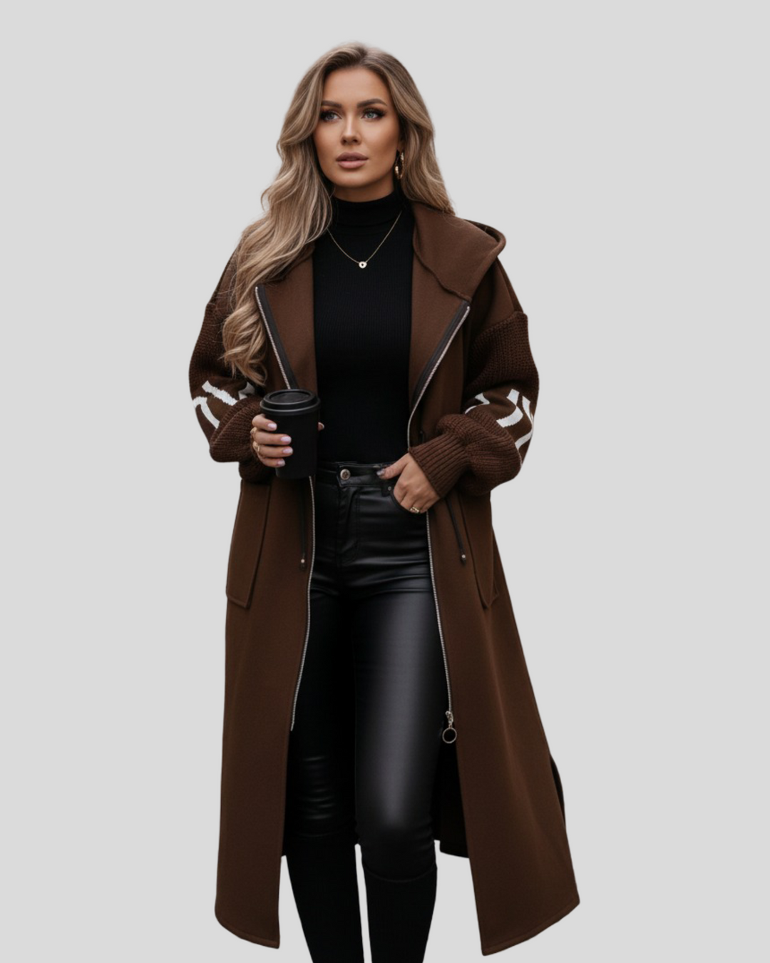 Karolína - Elegantní kabát s kapucí