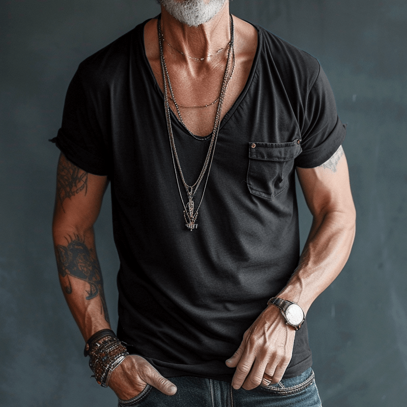 Felix - Tričko s dlouhým rukávem a výstřihem do V