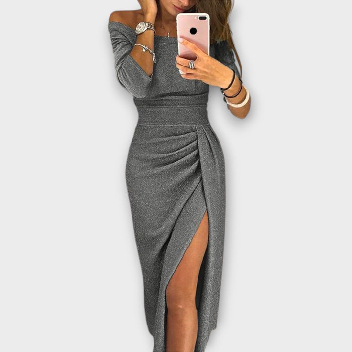 Jiřina - Elegantní šaty s odhalenými rameny