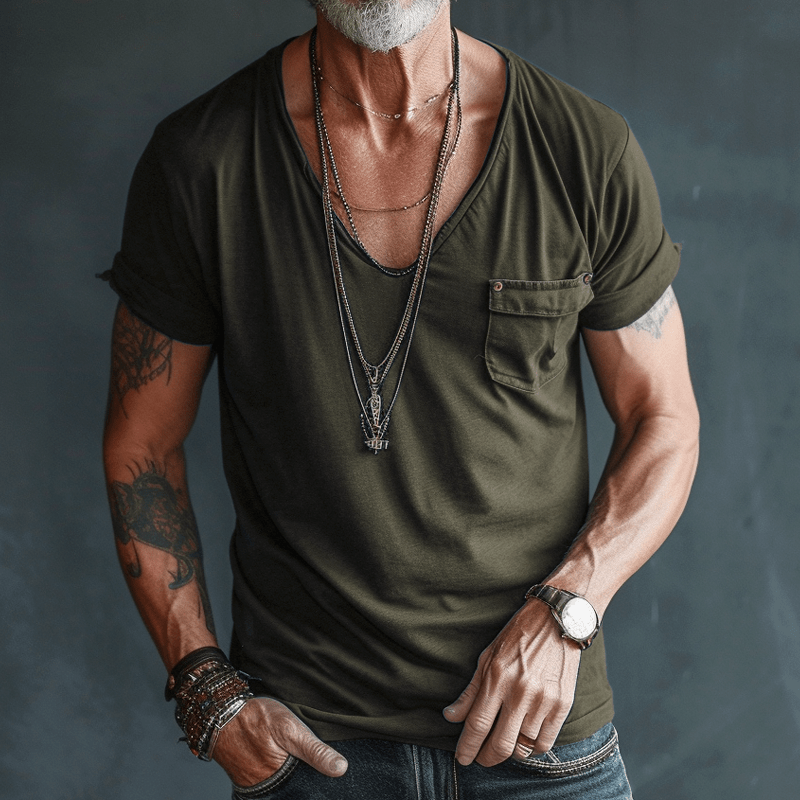 Felix - Tričko s dlouhým rukávem a výstřihem do V