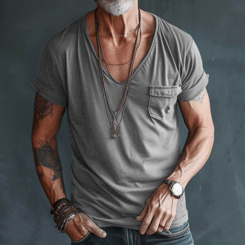 Felix - Tričko s dlouhým rukávem a výstřihem do V