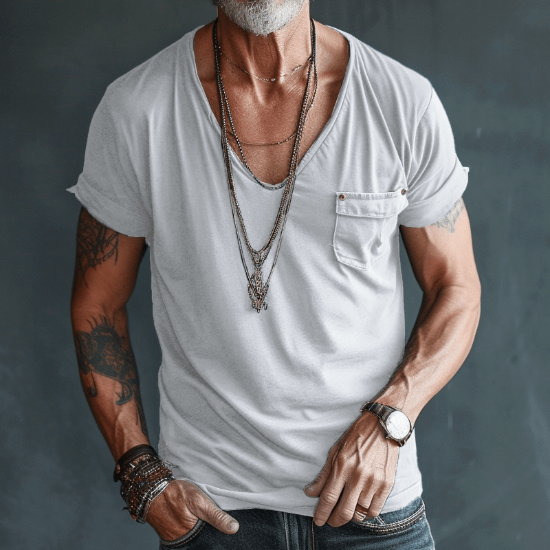 Felix - Tričko s dlouhým rukávem a výstřihem do V