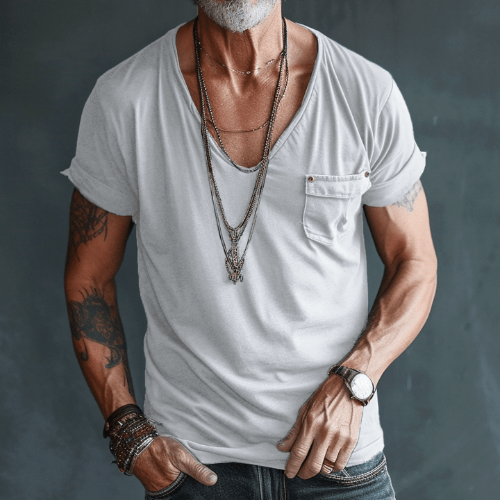 Felix - Tričko s dlouhým rukávem a výstřihem do V