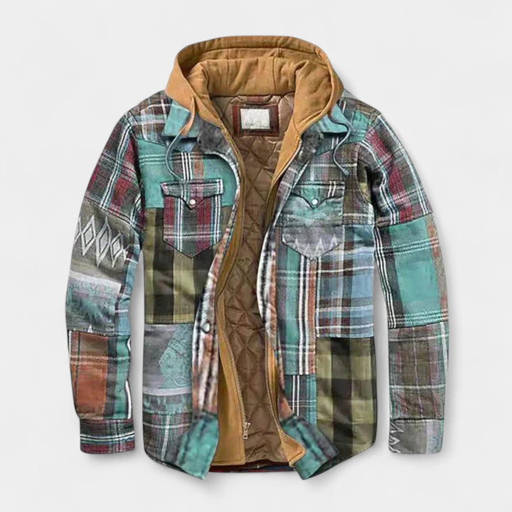 Robin - Stylový patchwork kabát pro muže