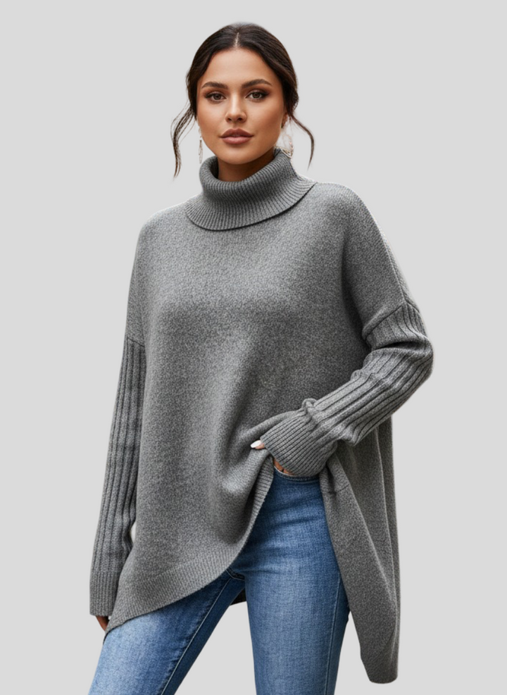 Josefína – Oversized pletený svetr s vysokým límcem