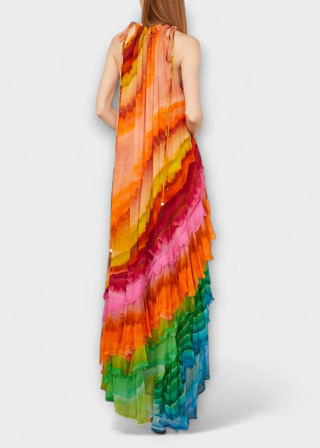 Vera - Šaty s volánky a halter výstřihem