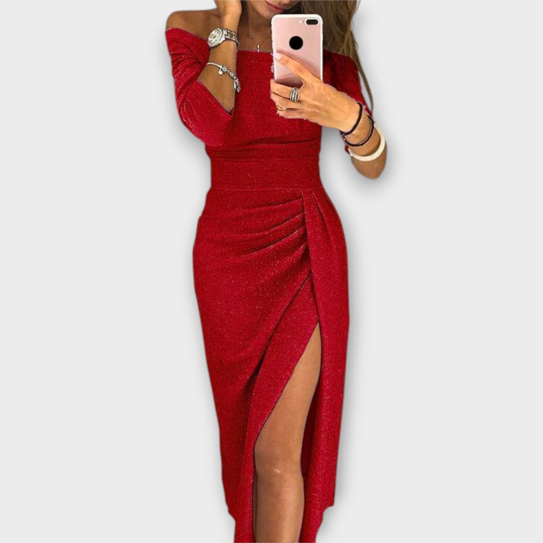 Jiřina - Elegantní šaty s odhalenými rameny