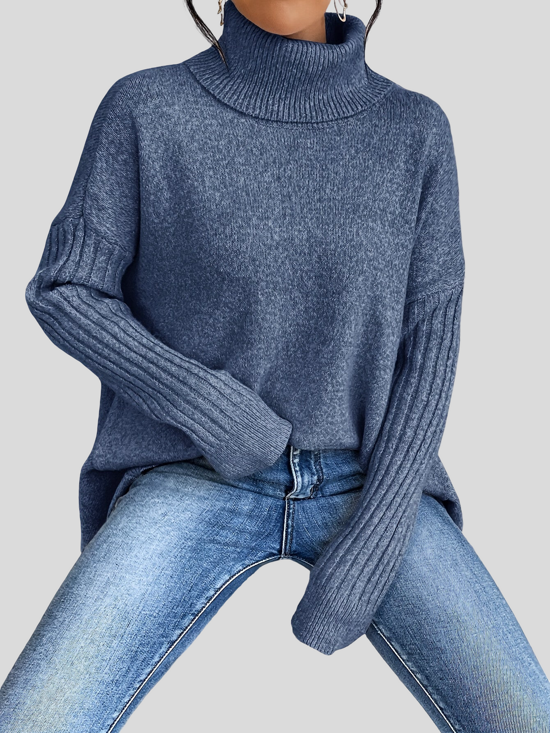Josefína – Oversized pletený svetr s vysokým límcem