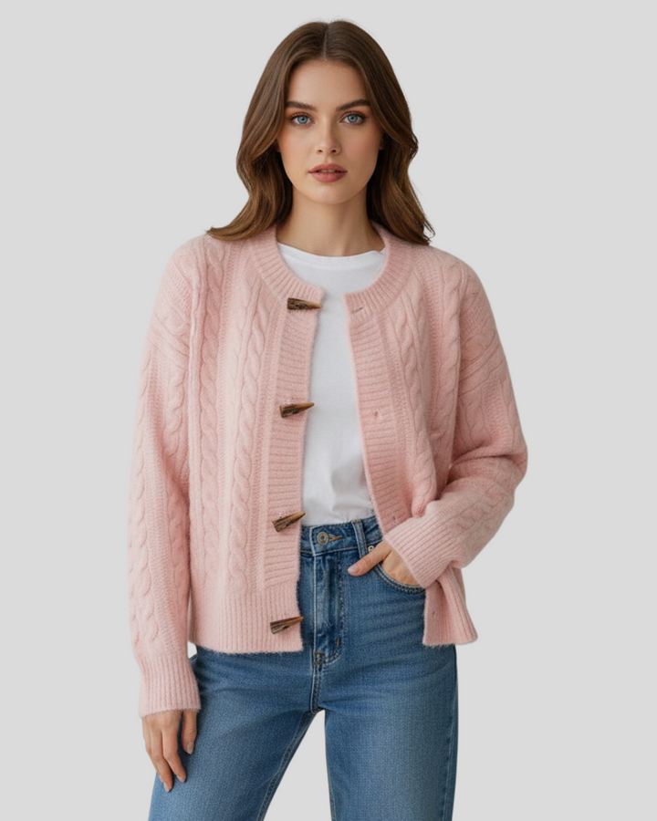 Amaya – kardigan s dřevěnými knoflíky