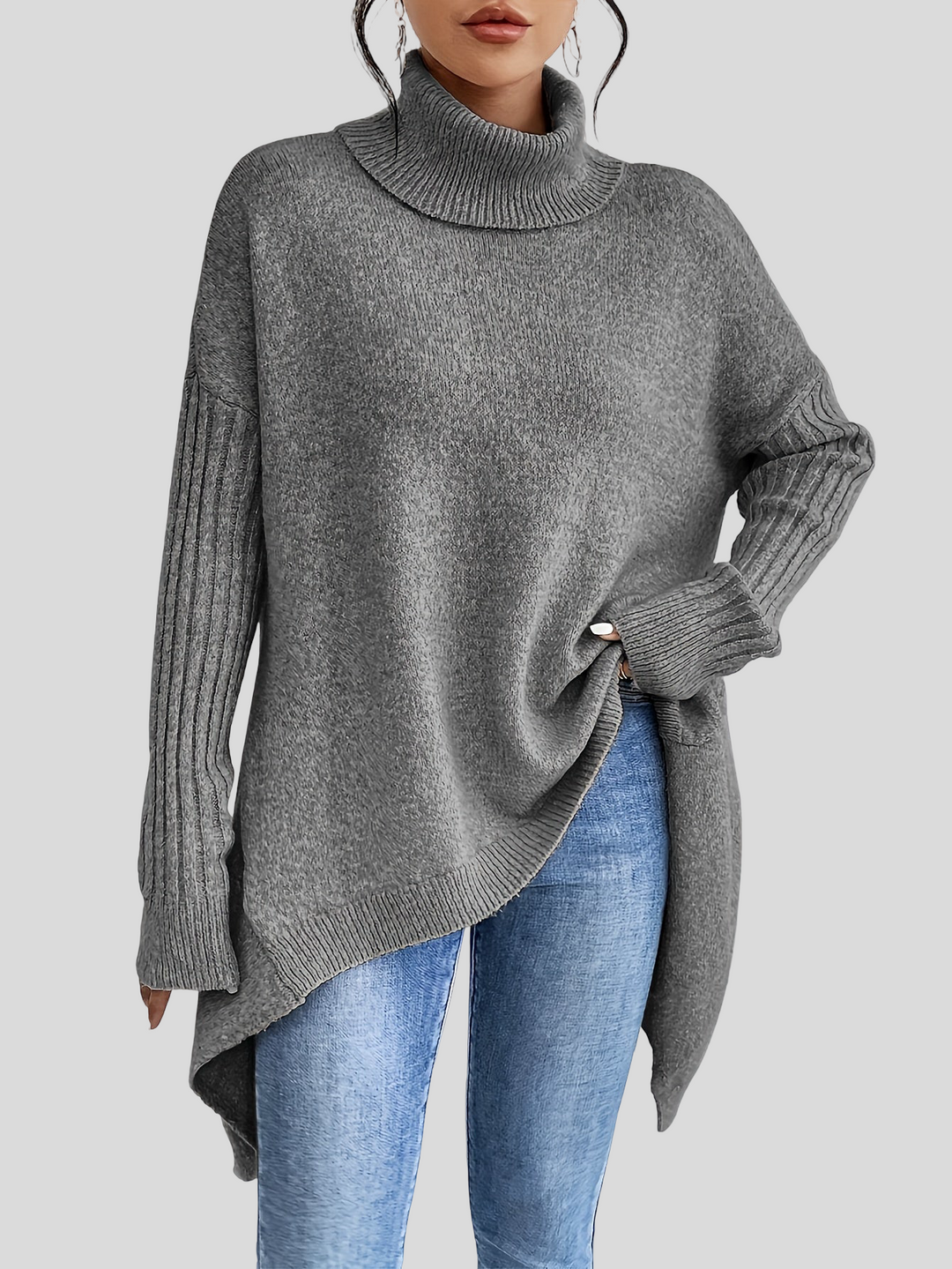 Josefína – Oversized pletený svetr s vysokým límcem