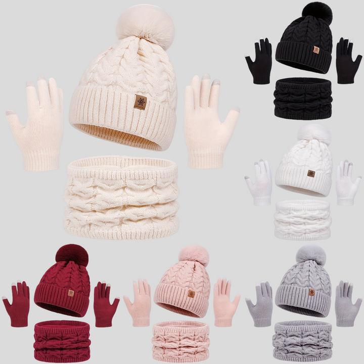 Kamila - Sada 3 kusů Čepice, Rukavice, Šála