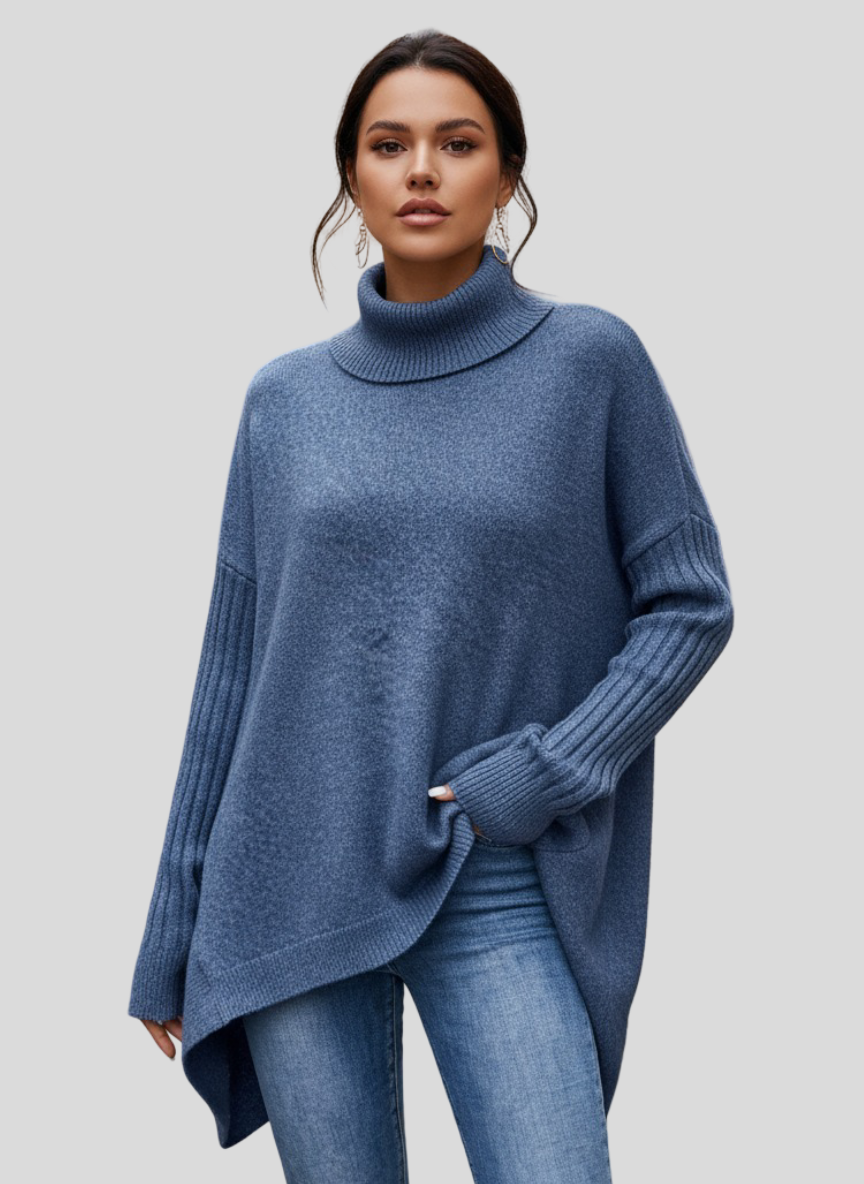 Josefína – Oversized pletený svetr s vysokým límcem