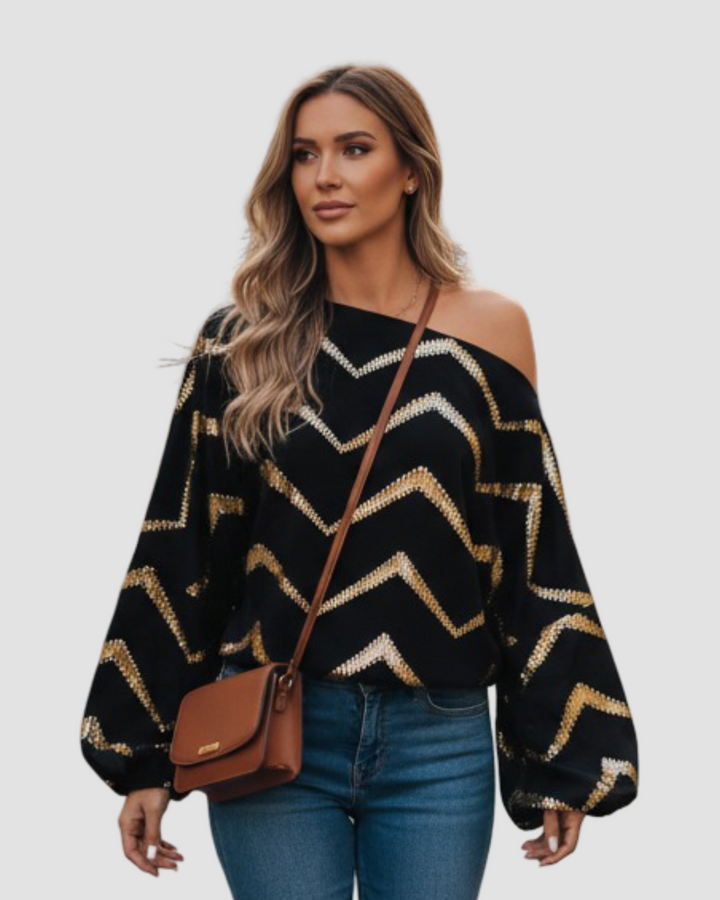 Sofie - Elegantní top s zlatými detaily