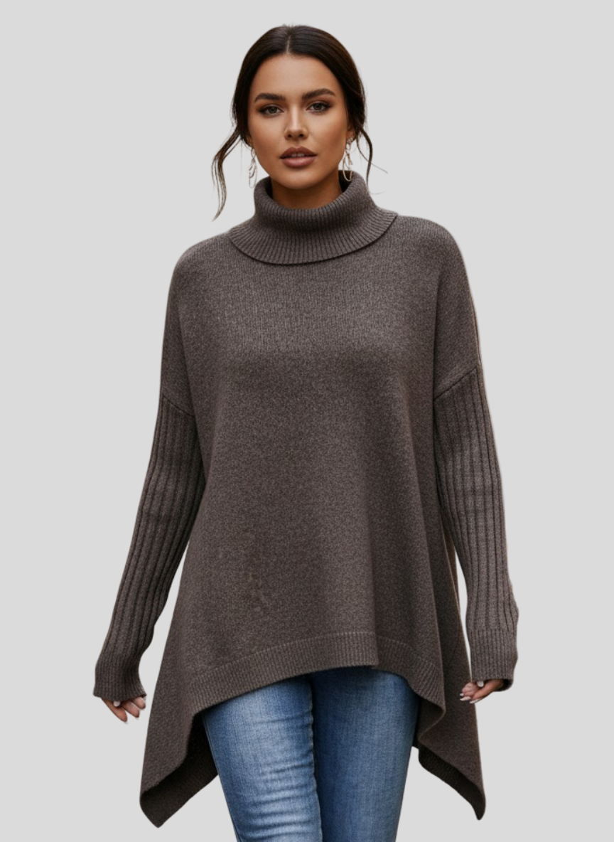 Josefína – Oversized pletený svetr s vysokým límcem