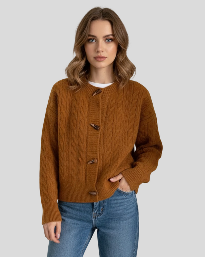 Amaya – kardigan s dřevěnými knoflíky