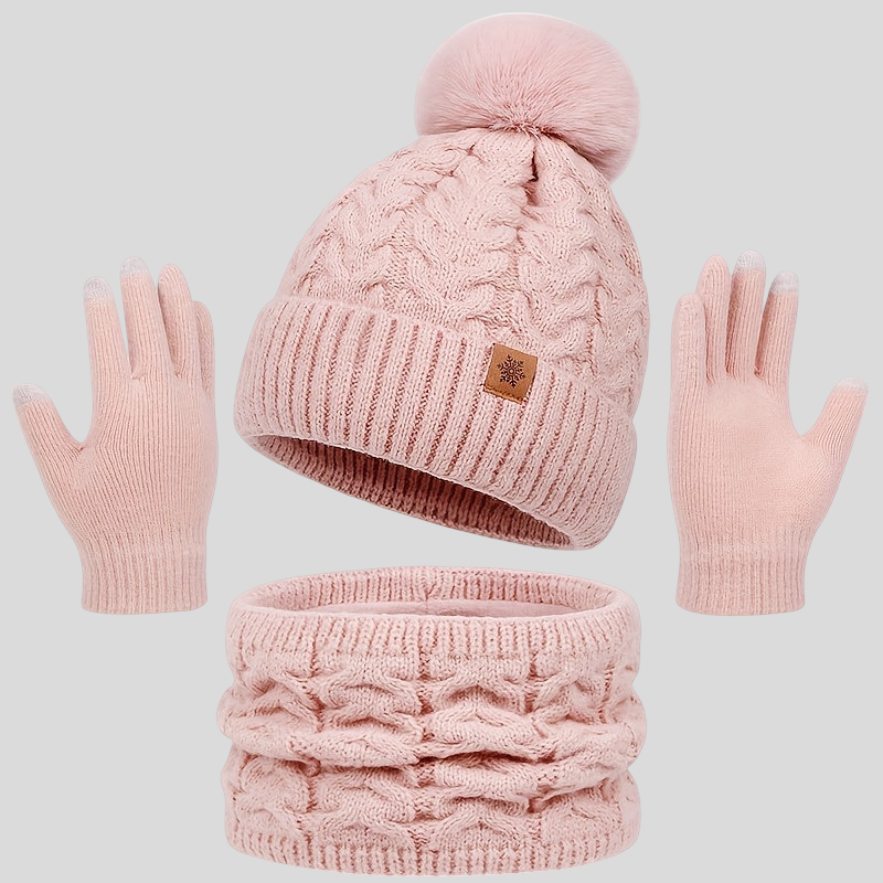 Kamila - Sada 3 kusů Čepice, Rukavice, Šála