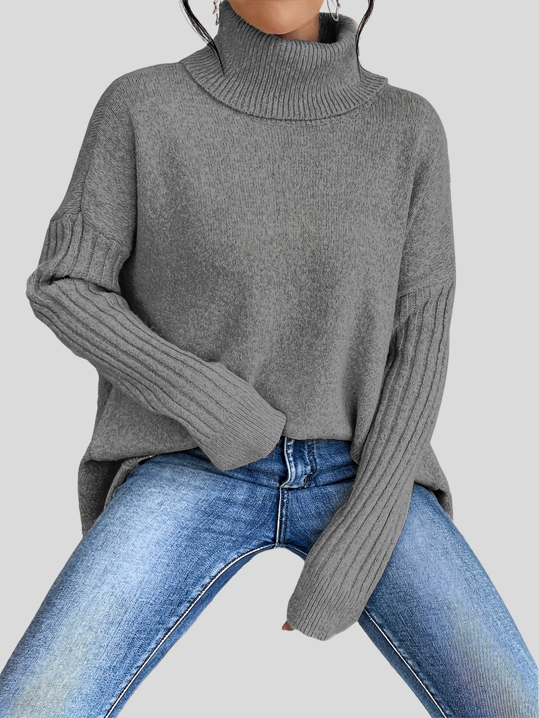 Josefína – Oversized pletený svetr s vysokým límcem