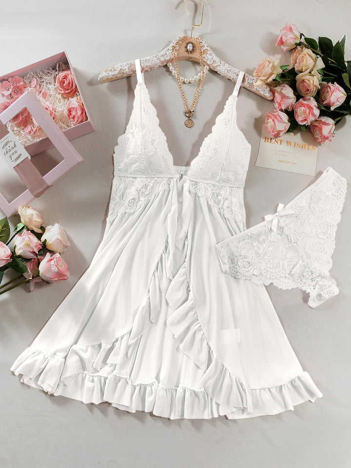 Nina™ | Průhledná krajková noční souprava