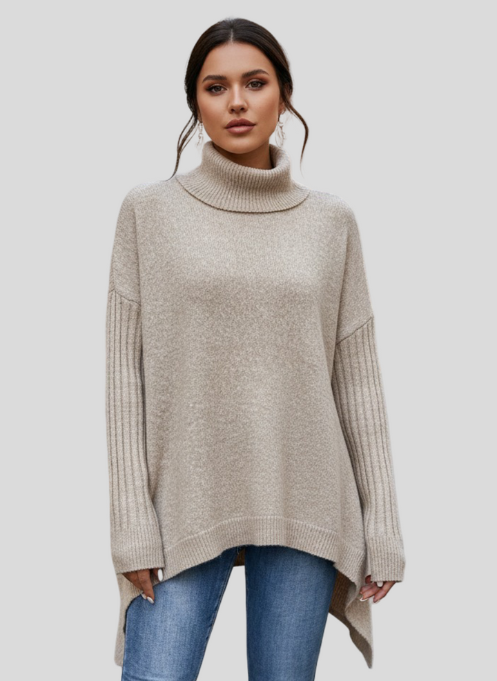 Josefína – Oversized pletený svetr s vysokým límcem