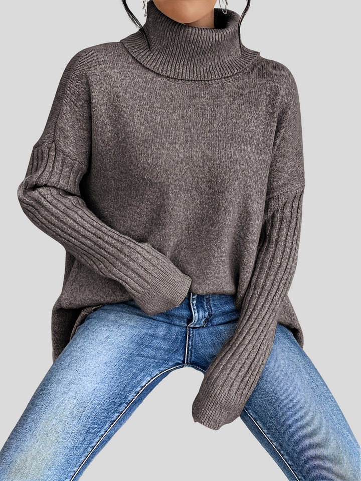 Josefína – Oversized pletený svetr s vysokým límcem