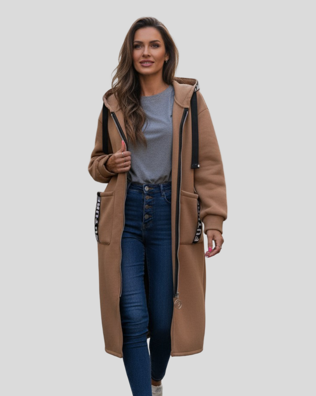 Aneta - Dlouhý pohodlný kabát