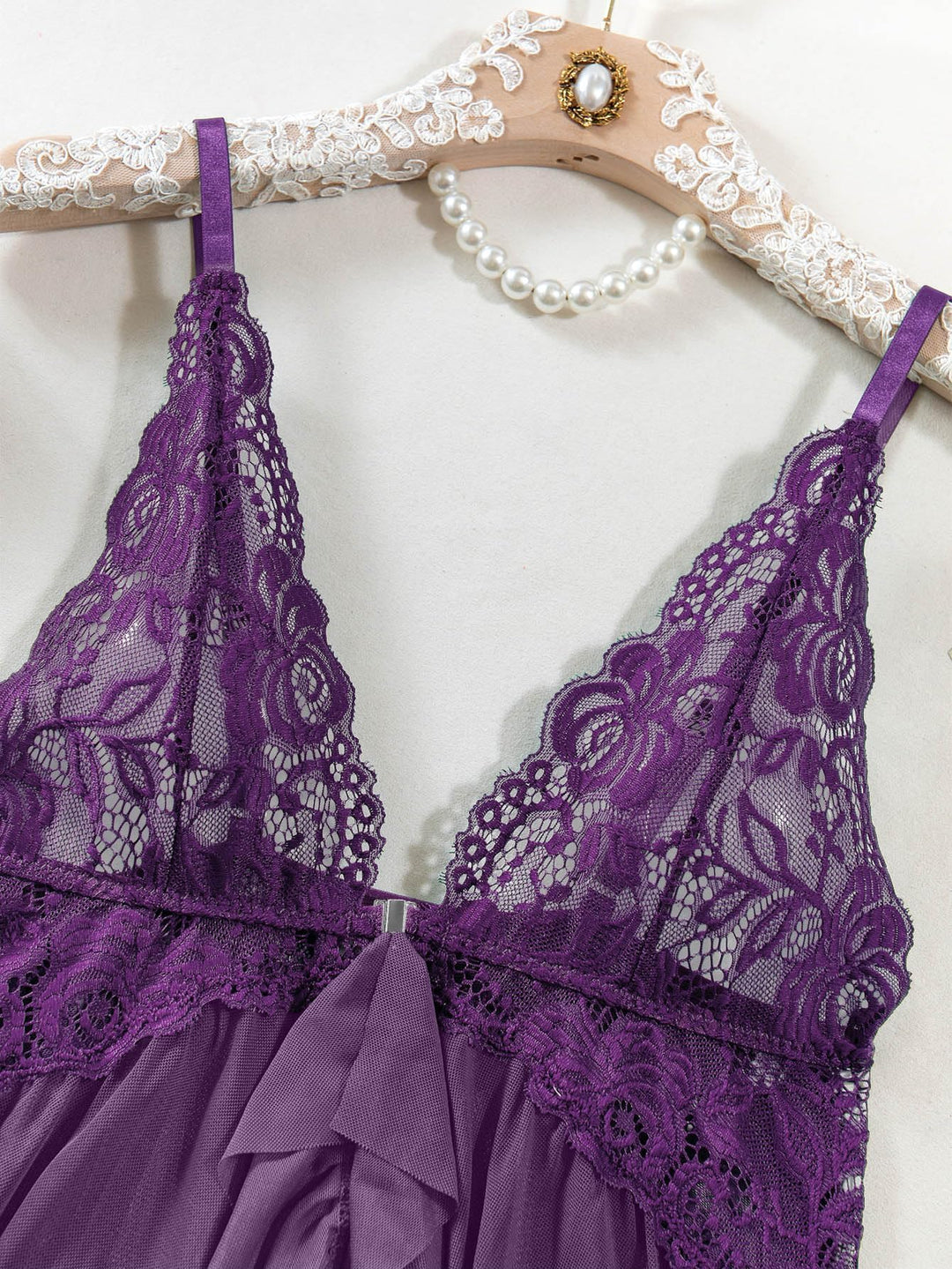 Nina™ | Průhledná krajková noční souprava