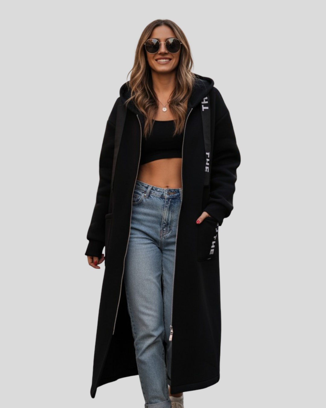 Aneta - Dlouhý pohodlný kabát