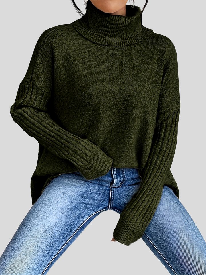 Josefína – Oversized pletený svetr s vysokým límcem