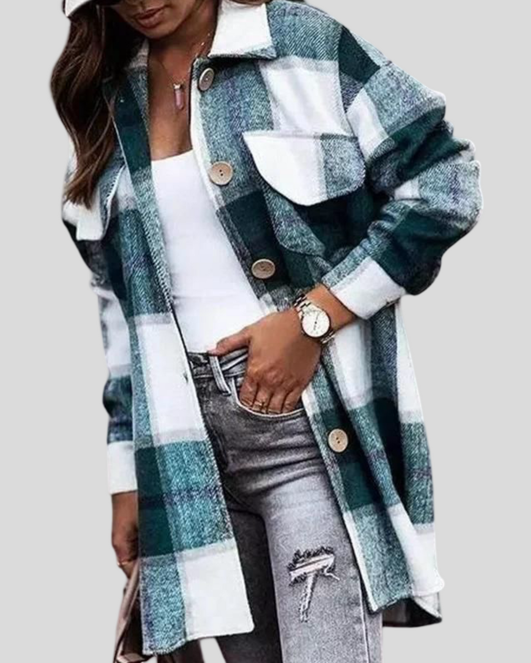 Jelena - Károvaný kabát / Košile