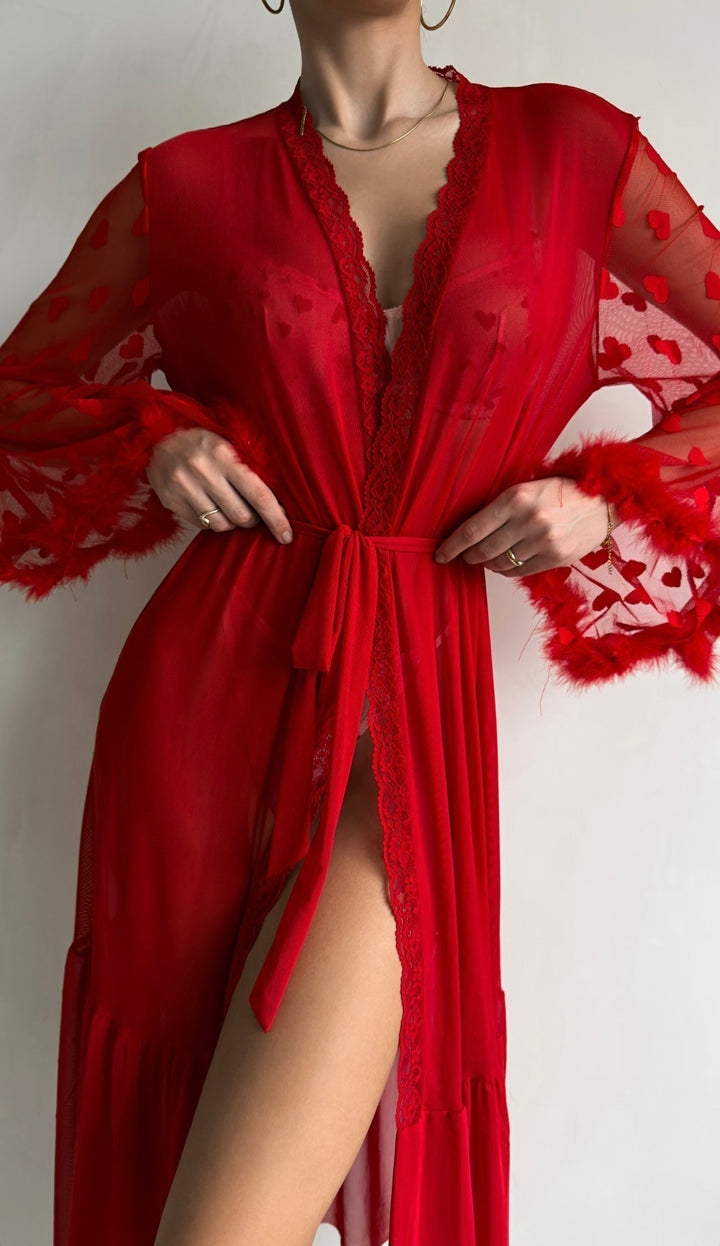 Keira™ | Kimono z Průhledné Krajky