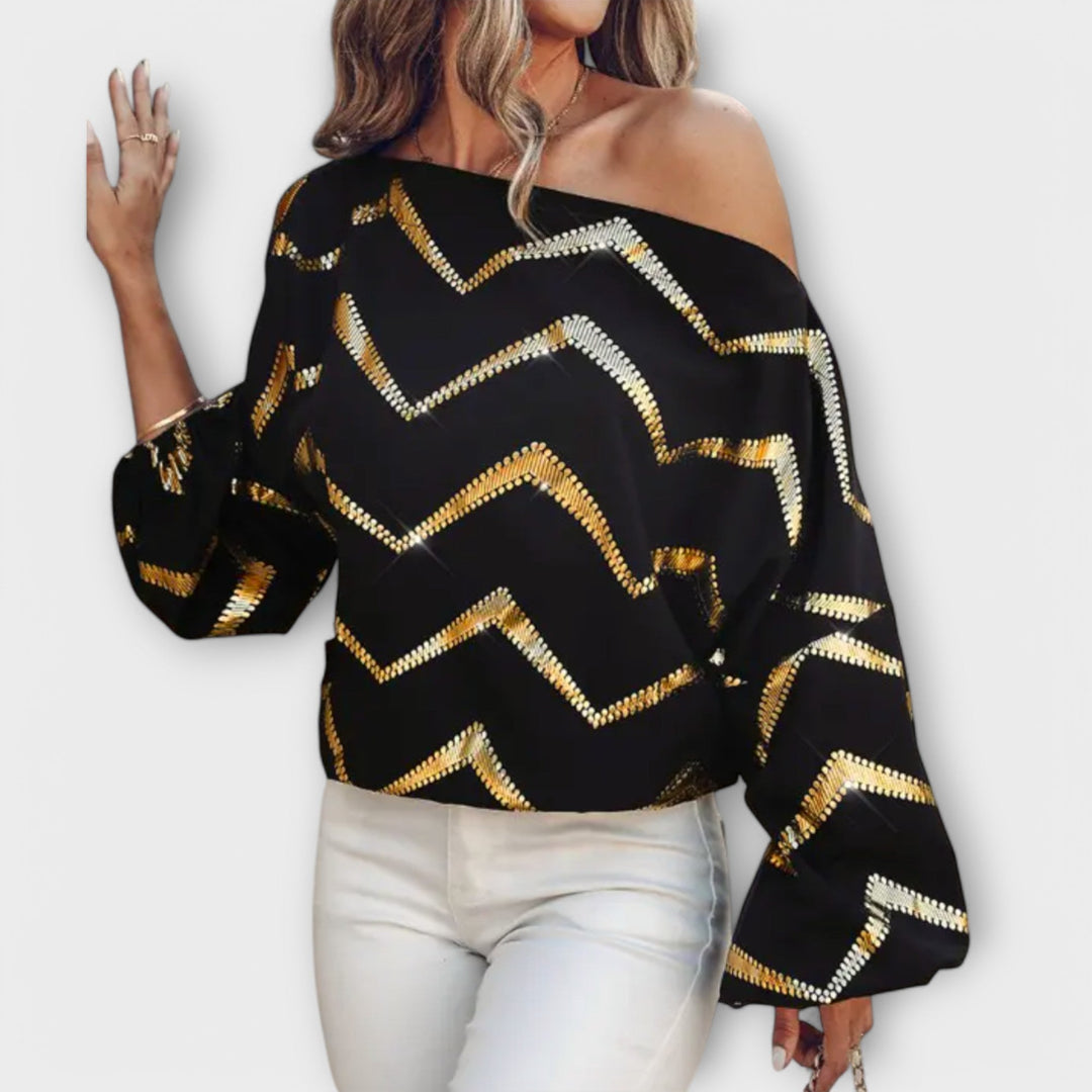 Sofie - Elegantní top s zlatými detaily