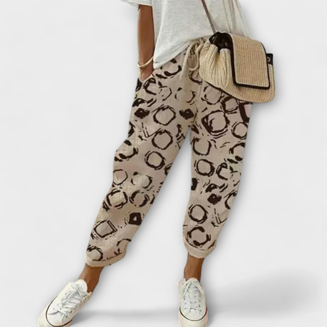 Hana - Pohodlné kalhoty z bavlny a lnu