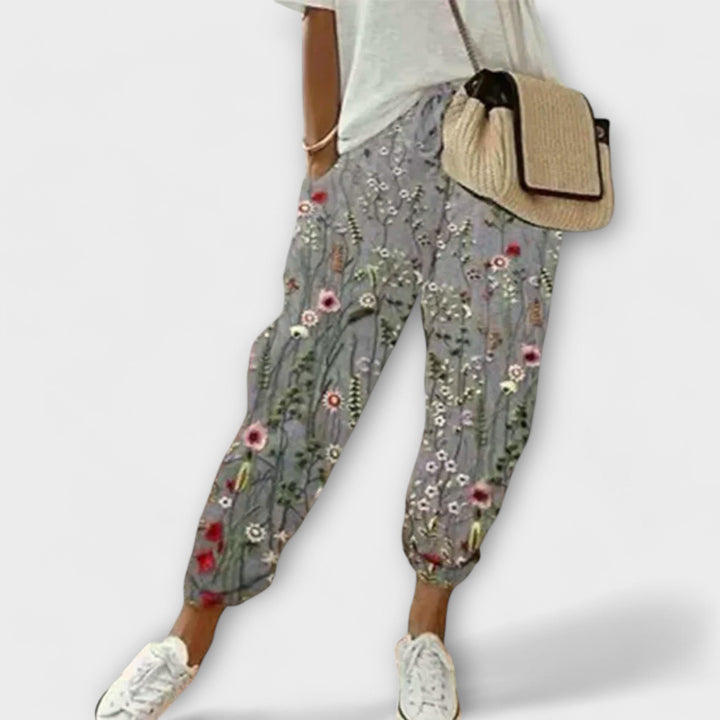 Hana - Pohodlné kalhoty z bavlny a lnu