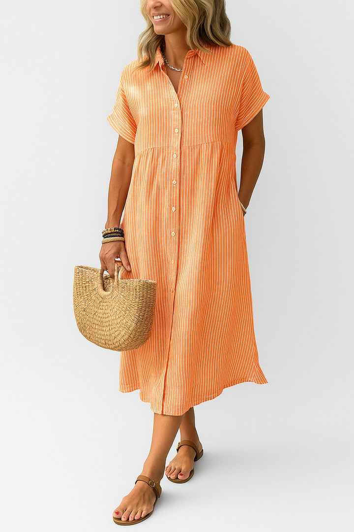 Beáta - Lehká šaty s knoflíky