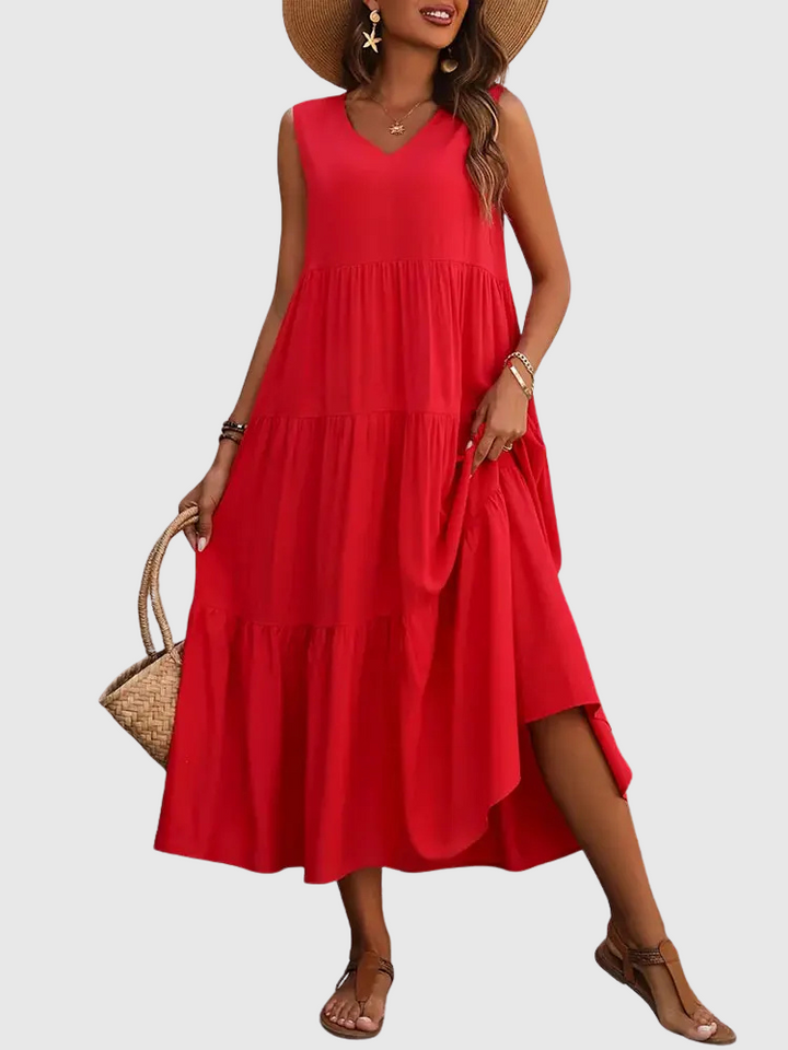 Justýna - Dlouhé volné šaty s absolutním komfortem a letním stylem