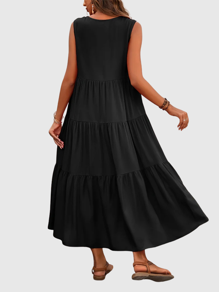 Justýna - Dlouhé volné šaty s absolutním komfortem a letním stylem