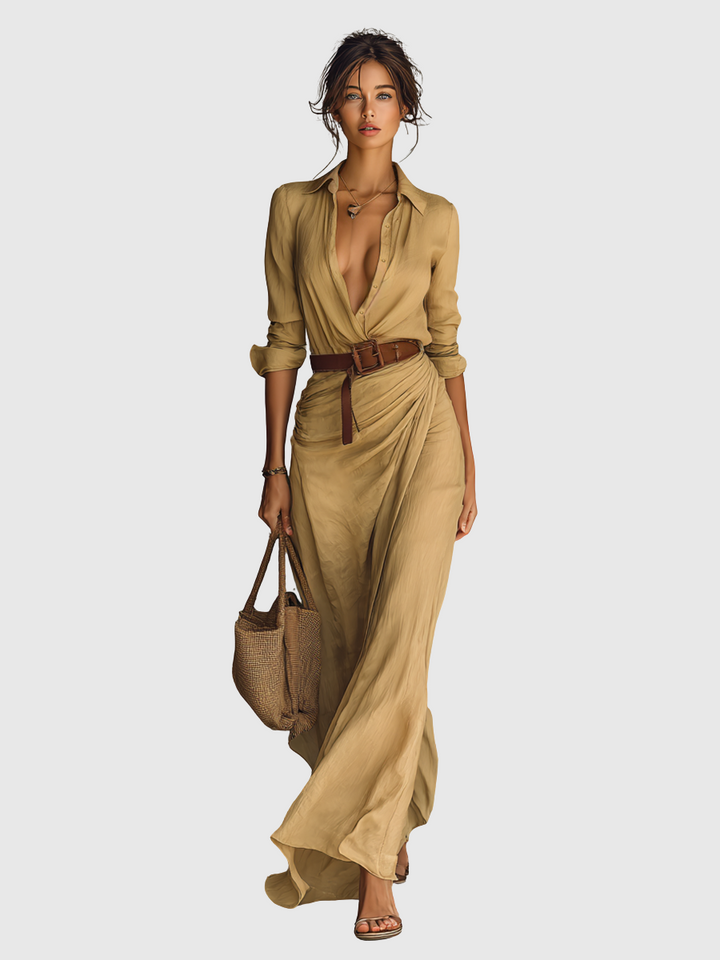 Božena - Dlouhé šaty s páskem