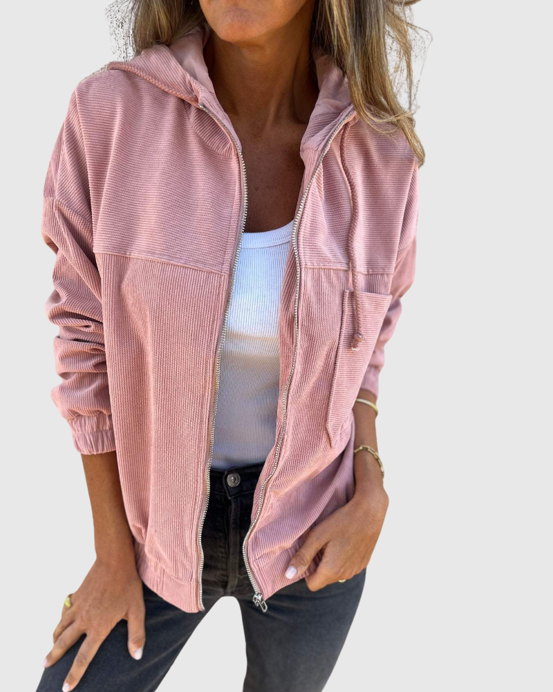 Ema - Mikina z jemného kordu s zipem