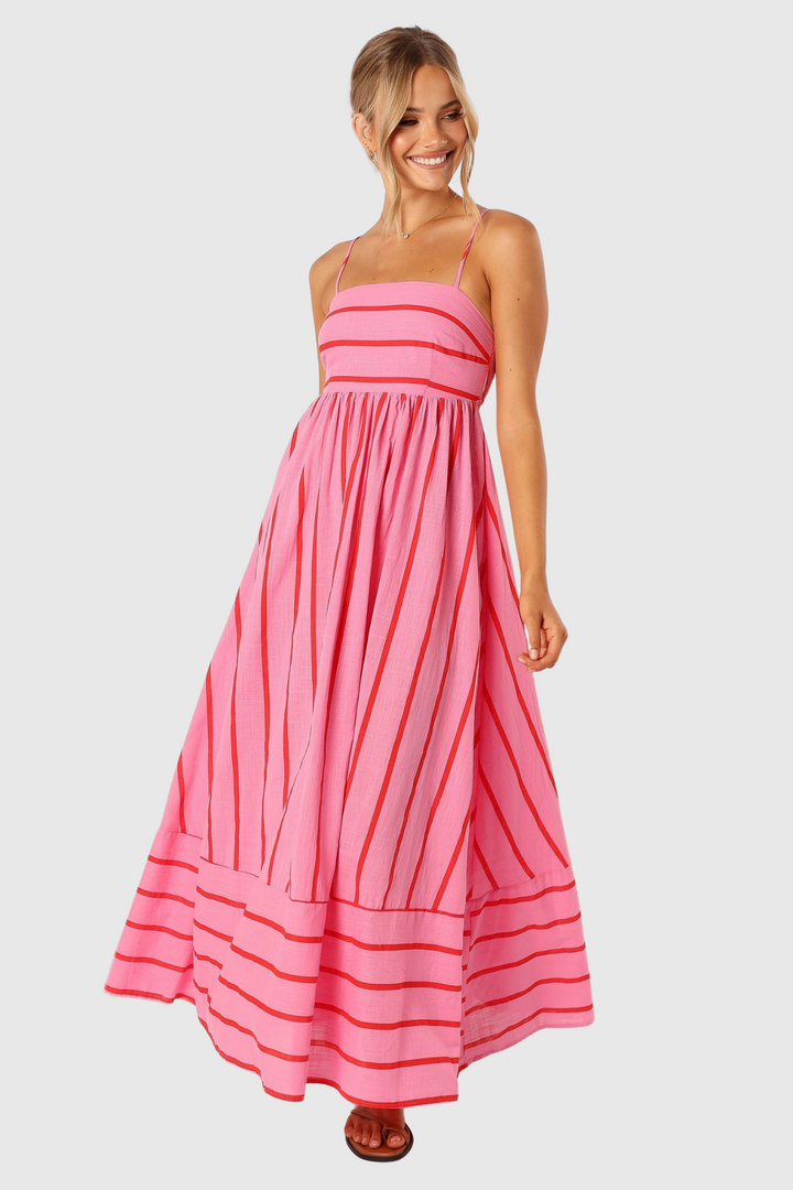 Cecilie - Dlouhé šaty v jasně růžové
