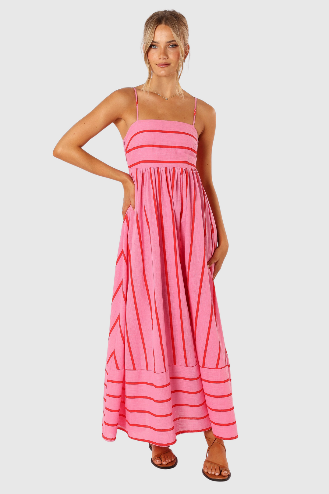 Cecilie - Dlouhé šaty v jasně růžové