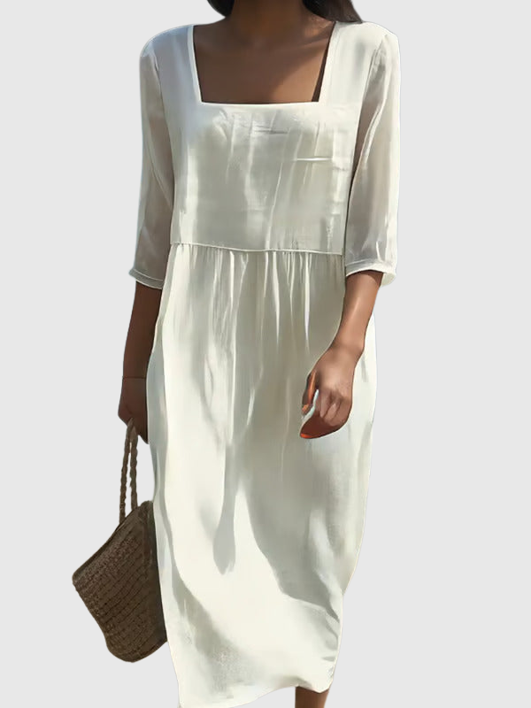 Bohuslava - Lehké lněné šaty pro uvolněné léto.