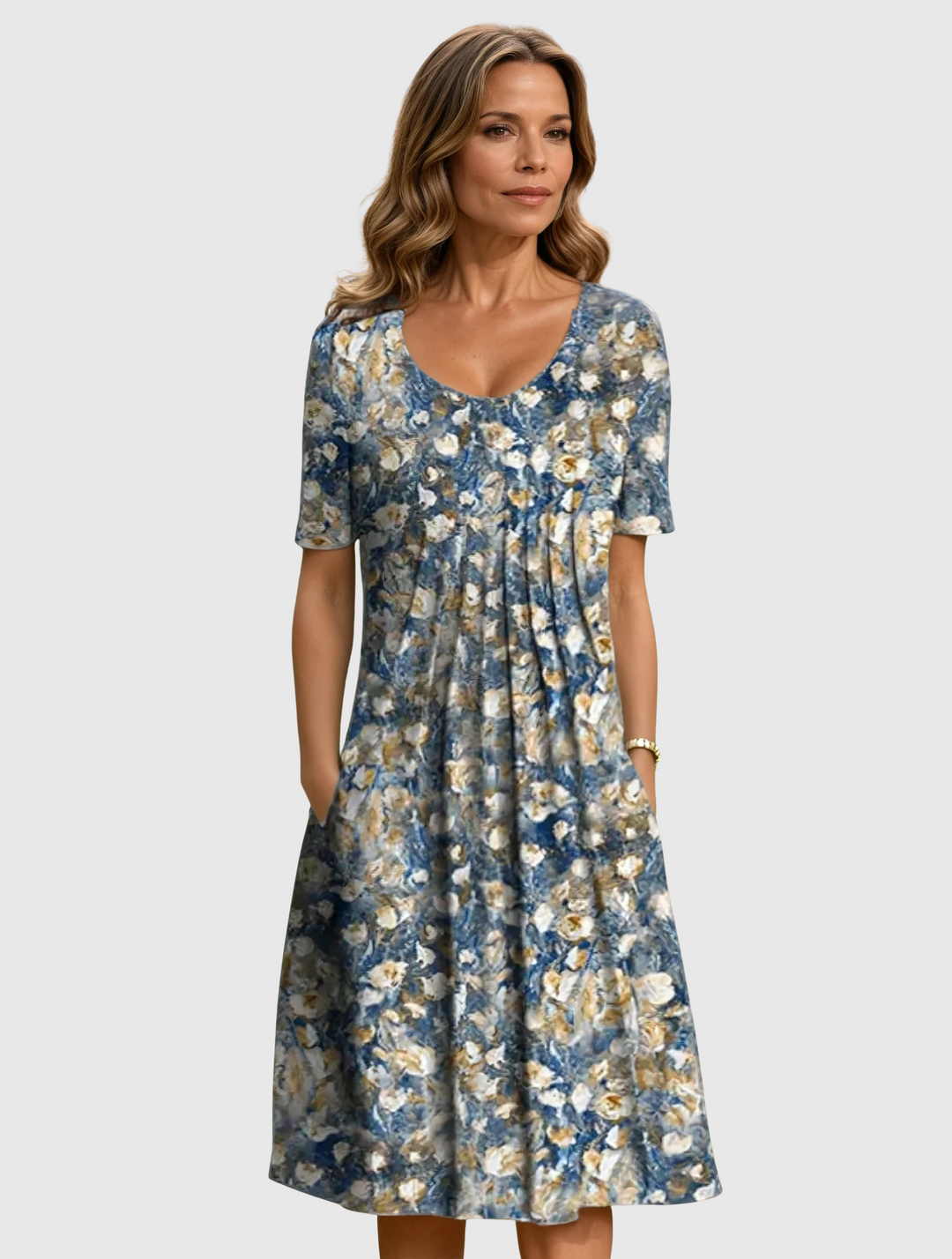 Ivka - Volné šaty s květinami